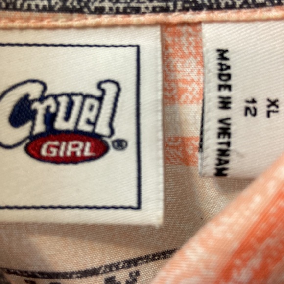 Cruel Girl Western Pearl Snap Cowgirl Shirt in Coral & Black Size XL (12) - Picture 6 of 8